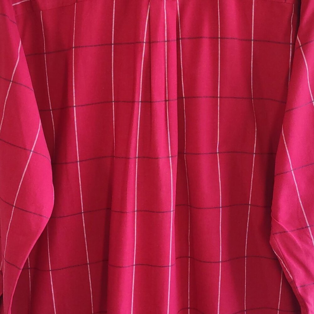 Vintage Ralph Lauren Chaps Mens Shirt Sz Large Windowpane Plaid Flag Logo - Picture 9 of 12